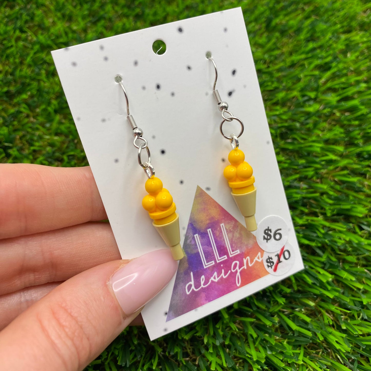 Ice Cream Brick Hook Earrings - Banana - Super Lightweight!