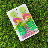 Venus Flytrap Costumed Brick Character - Featuring Lime Green Glitter Tops!