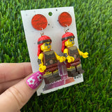 Red Warrior Woman Brick Character - Featuring Red Sparkly Tops!