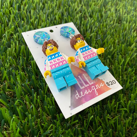 Crazy Cat Man Brick Character - Featuring Blue Shatter Tops!