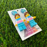 Crazy Cat Man Brick Character - Featuring Blue Shatter Tops!