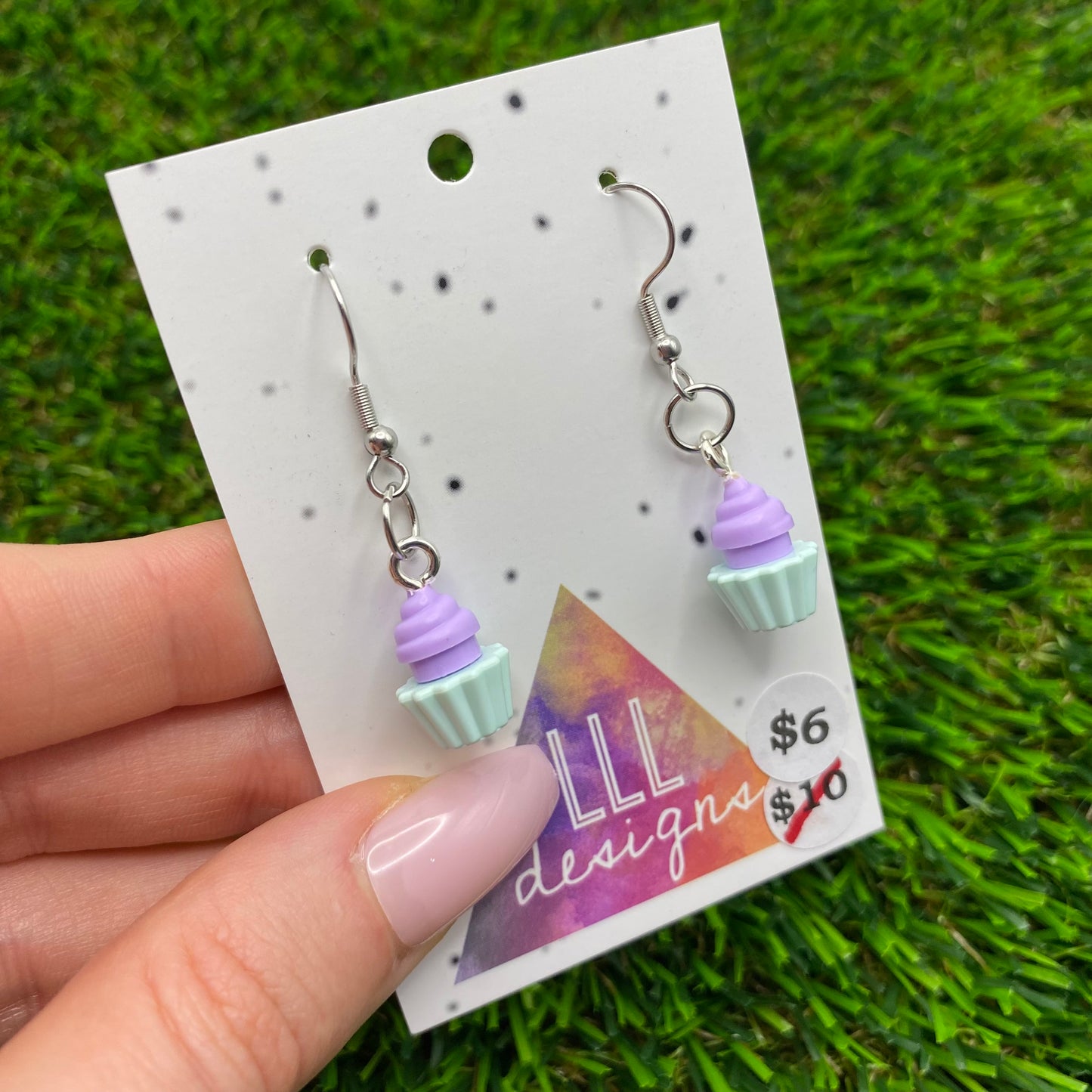 Cupcake Brick Hook Earrings - Super Lightweight!