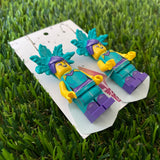 Cabaret Singer Brick Character - Featuring Surgical Stainless Steel Silver Hoops!