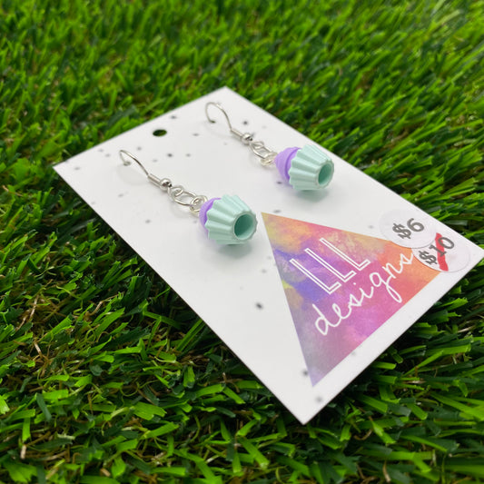 Cupcake Brick Hook Earrings - Super Lightweight!