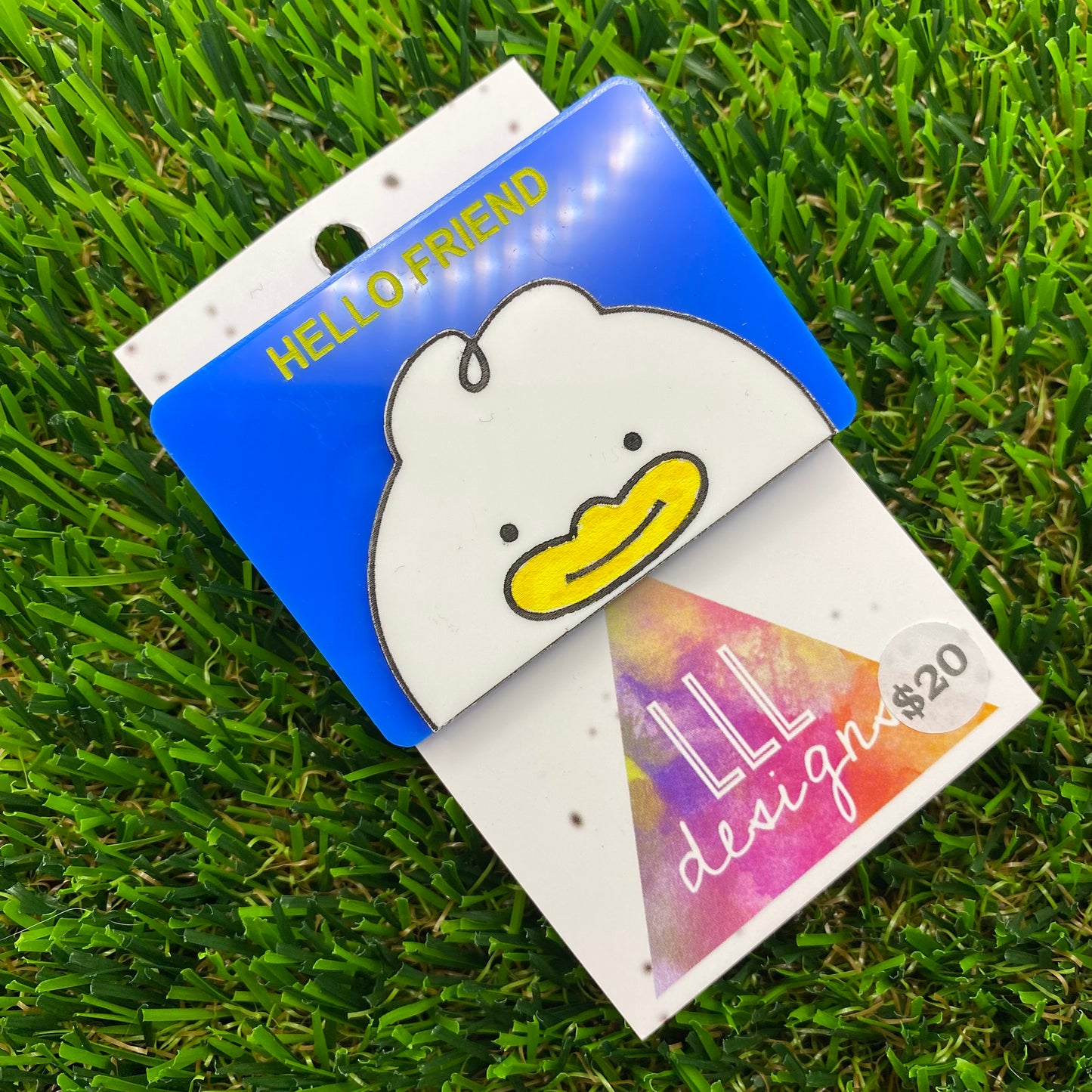 KPOP Hello Friend Brooch - Badge - Featuring Plastic and Metal Brooch Back!