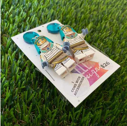 Egyptian Pharaoh Woman Brick Character With Scorpion - Featuring Mirror Teal Tops!