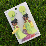 Brick Character Green Frog Princess - Featuring Lime Green Glitter Tops!