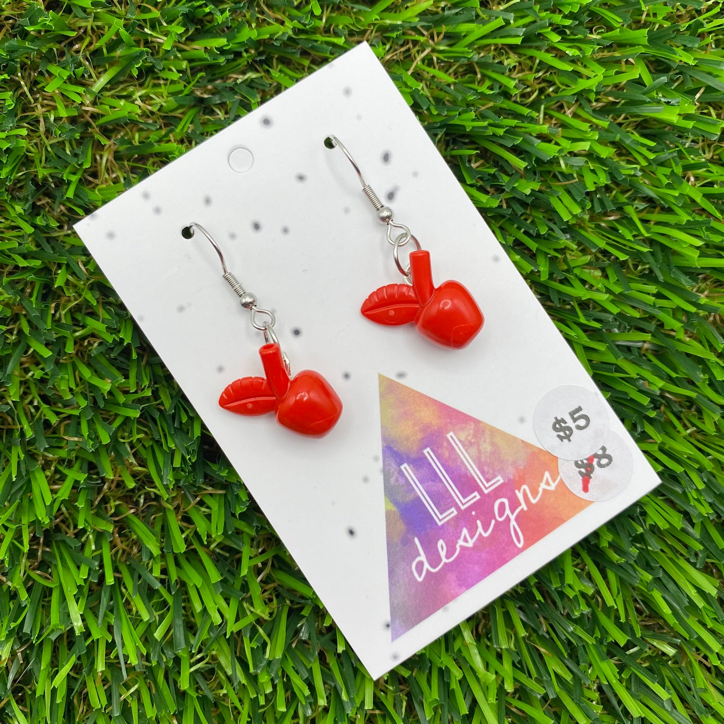 Apple Brick Hook Earrings - Super Lightweight!