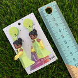 Brick Character Green Frog Princess - Featuring Lime Green Glitter Tops!