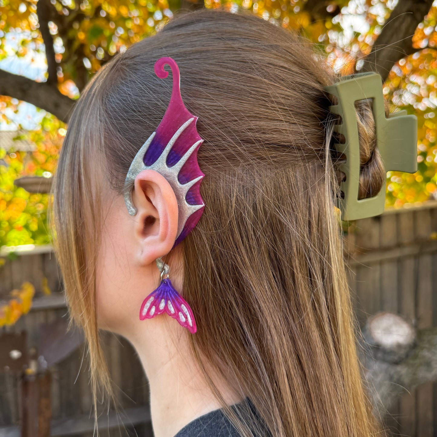 Ear Wings - Whimsical Creations Resin Fantasy Ear Cuffs - Ariel