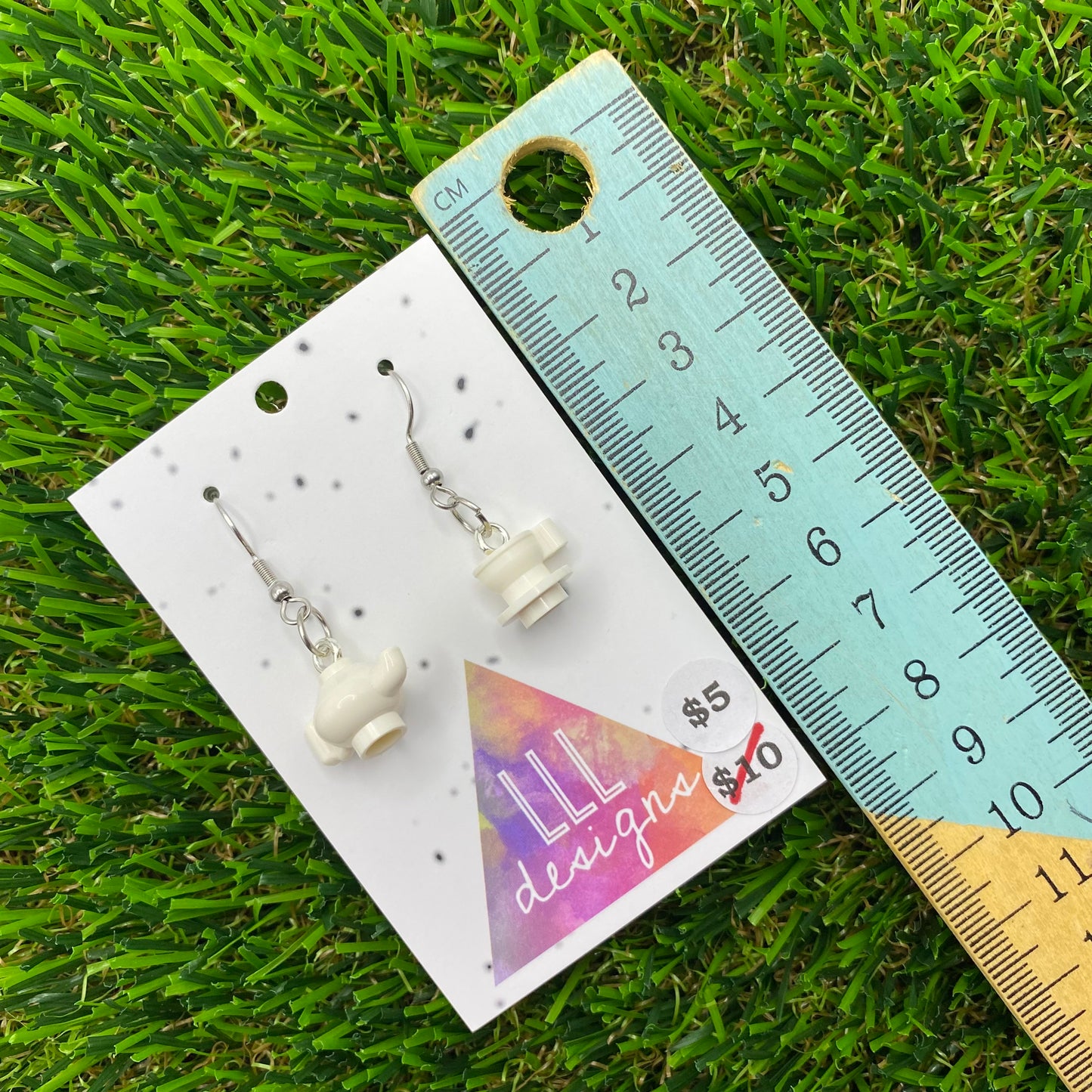 Tea Pot and Tea Cup Brick Hook Earrings with Saucer - Super Lightweight!