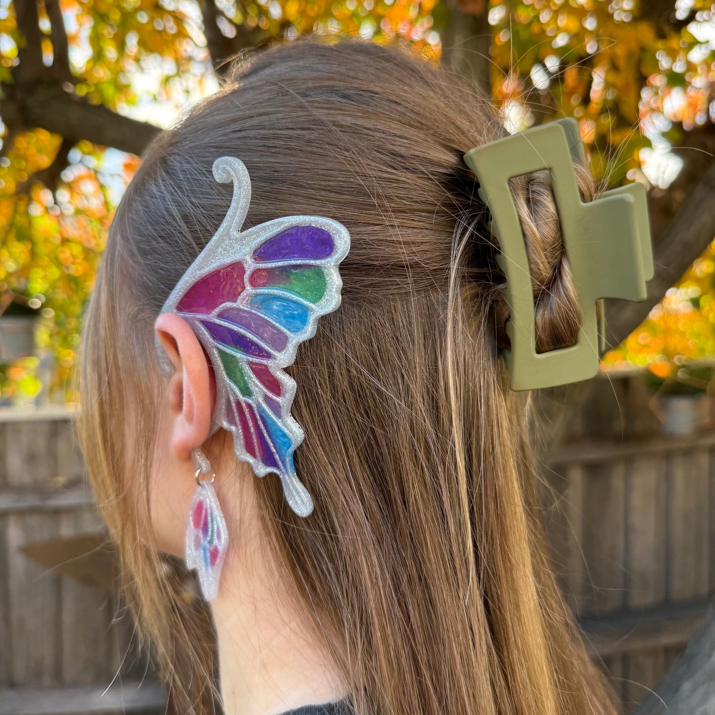 Ear Wings - Whimsical Creations Resin Fantasy Ear Cuffs - Aurora