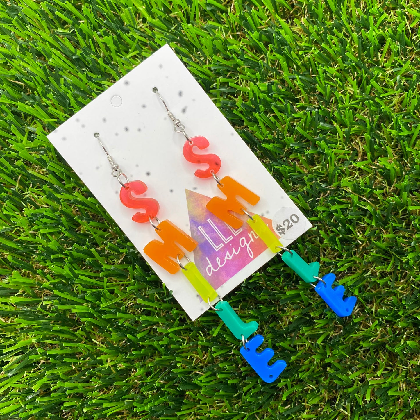 Resin Earrings - Smile Dangle Earrings Featuring a Hook Top! #Version2