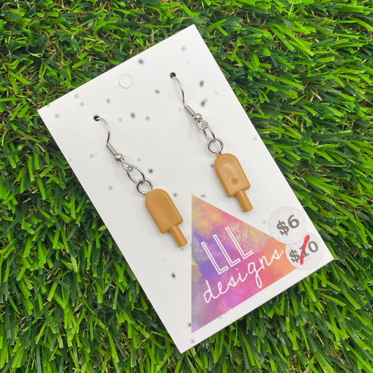 Icy Pole Brick Hook Earrings - Chocolate - Super Lightweight!