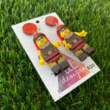 Red Warrior Woman Brick Character - Featuring Red Sparkly Tops!