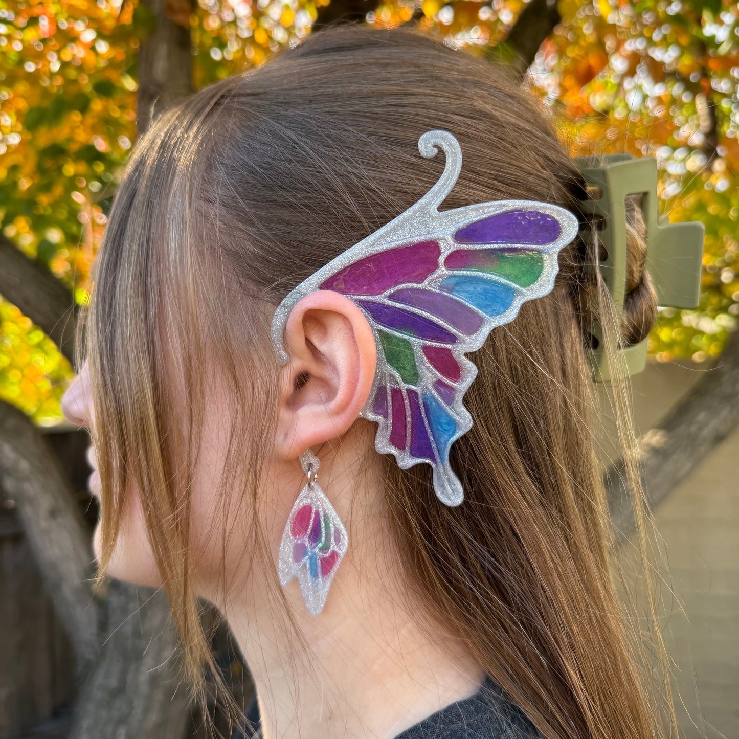 Ear Wings - Whimsical Creations Resin Fantasy Ear Cuffs - Aurora
