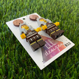 Warrior Cat Lady Brick Character - Featuring Brown Glitter Tops!