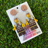 Warrior Cat Lady Brick Character - Featuring Brown Glitter Tops!