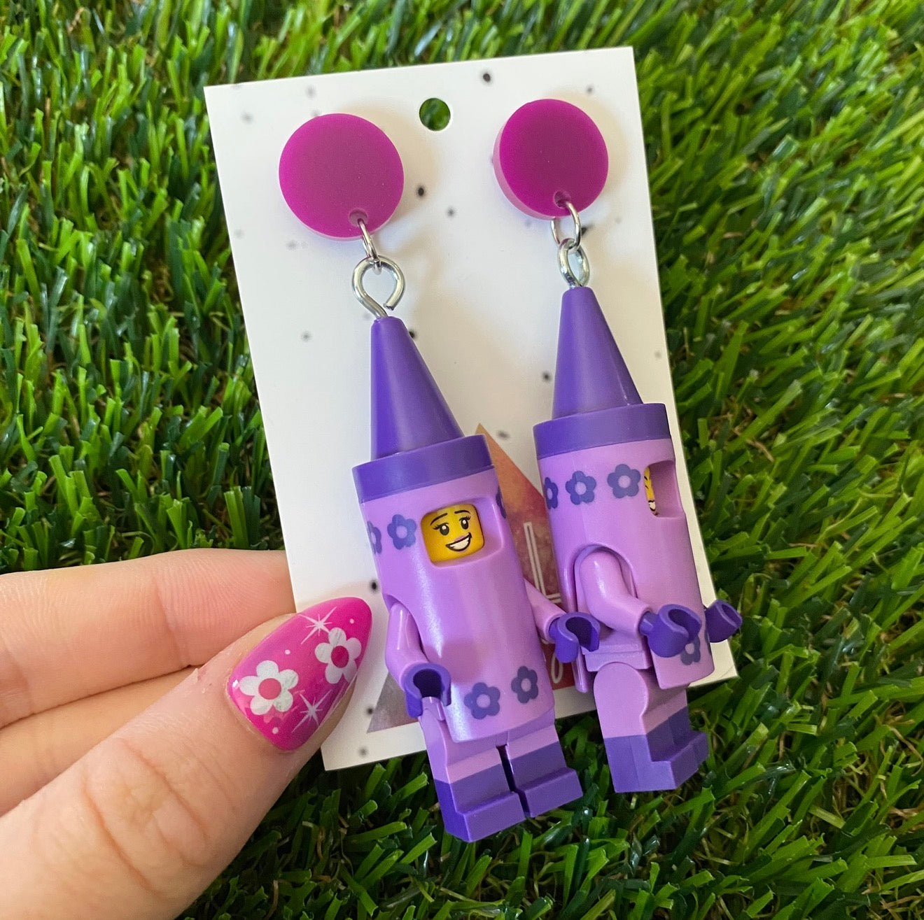 Purple Crayon Costume Brick Character - Featuring Purple Acrylic Tops!