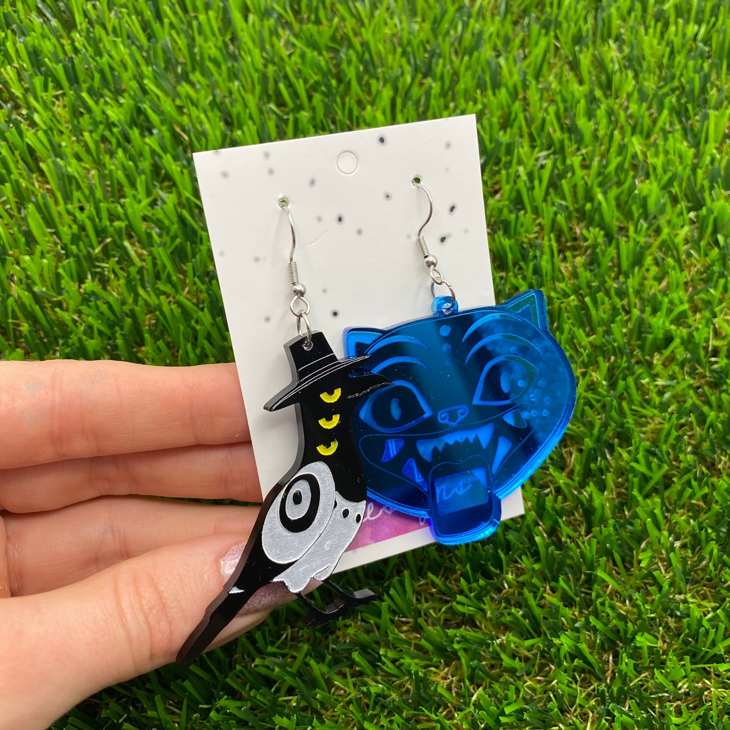 Large KPOP Tiger And Bird Acrylic Earrings - Featuring Hook Tops!