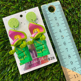 Venus Flytrap Costumed Brick Character - Featuring Lime Green Glitter Tops!