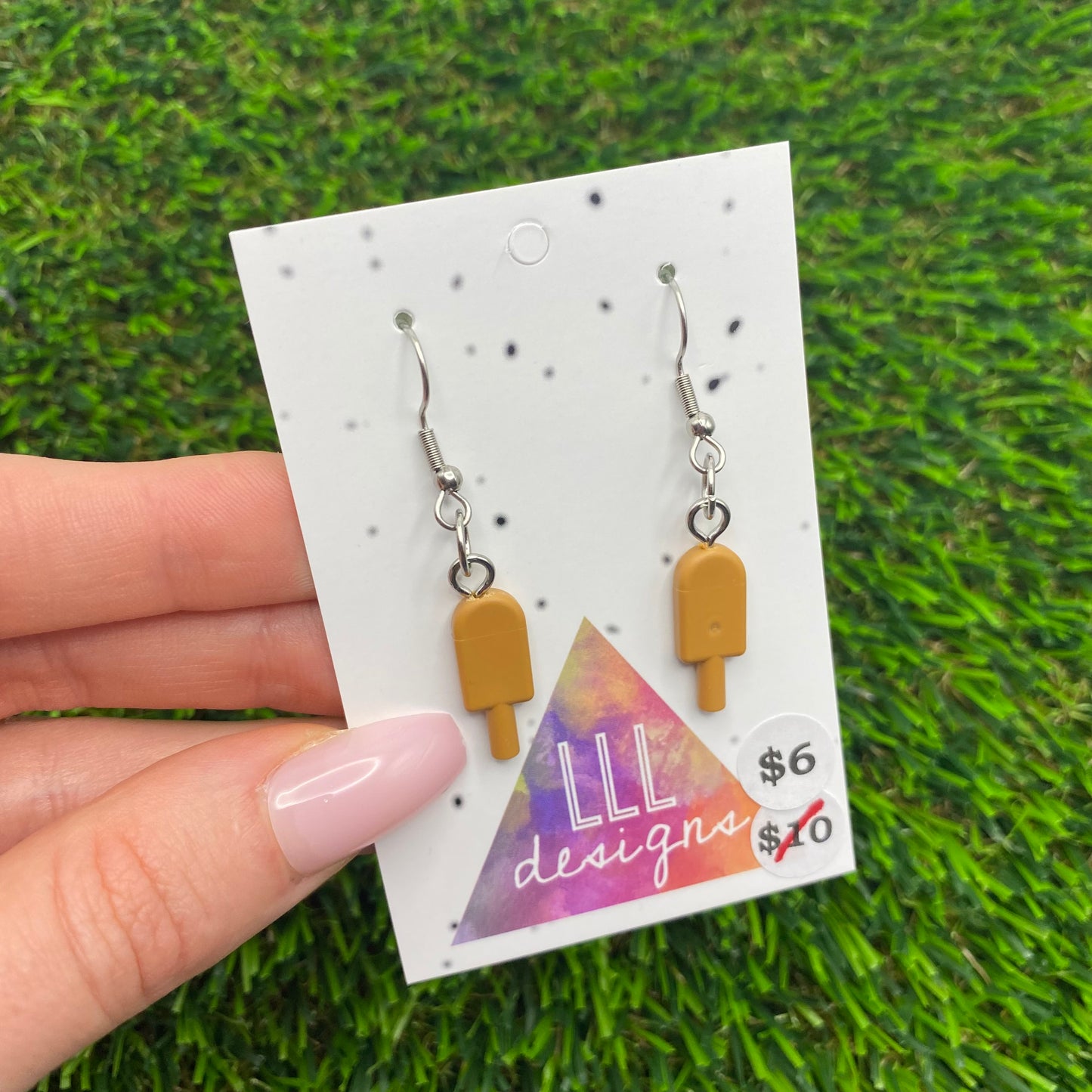 Icy Pole Brick Hook Earrings - Chocolate - Super Lightweight!