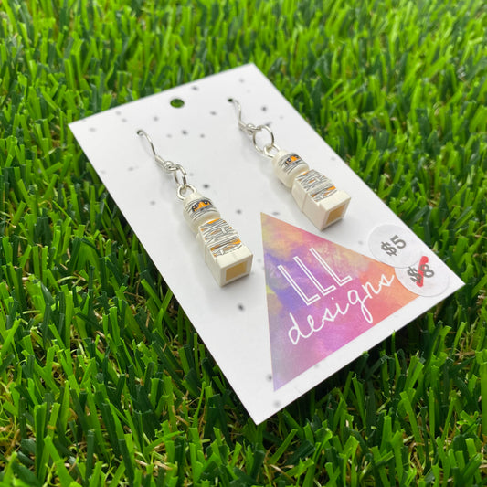 Small Mummy Brick Style Hook Earrings - Super Lightweight!