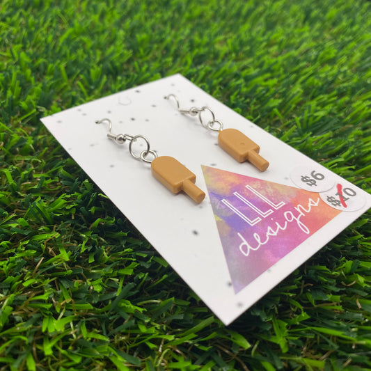 Icy Pole Brick Hook Earrings - Chocolate - Super Lightweight!