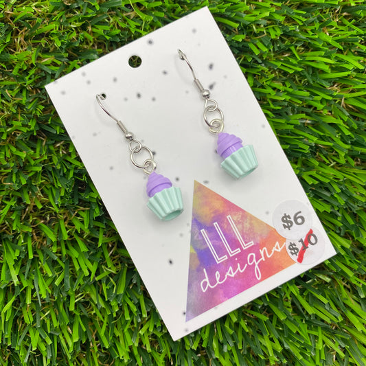 Cupcake Brick Hook Earrings - Super Lightweight!