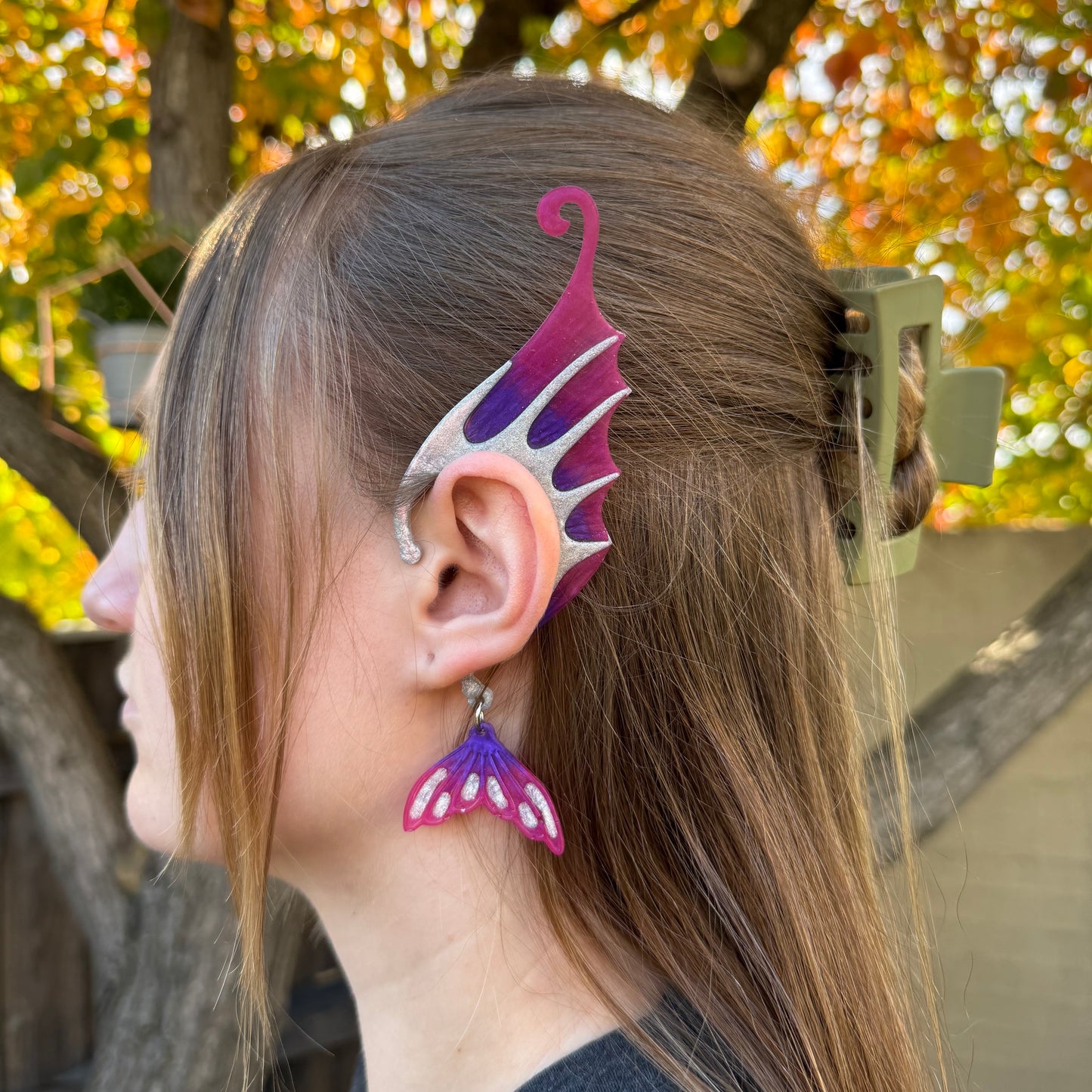 Ear Wings - Whimsical Creations Resin Fantasy Ear Cuffs - Ariel