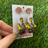 Warrior Cat Lady Brick Character - Featuring Brown Glitter Tops!