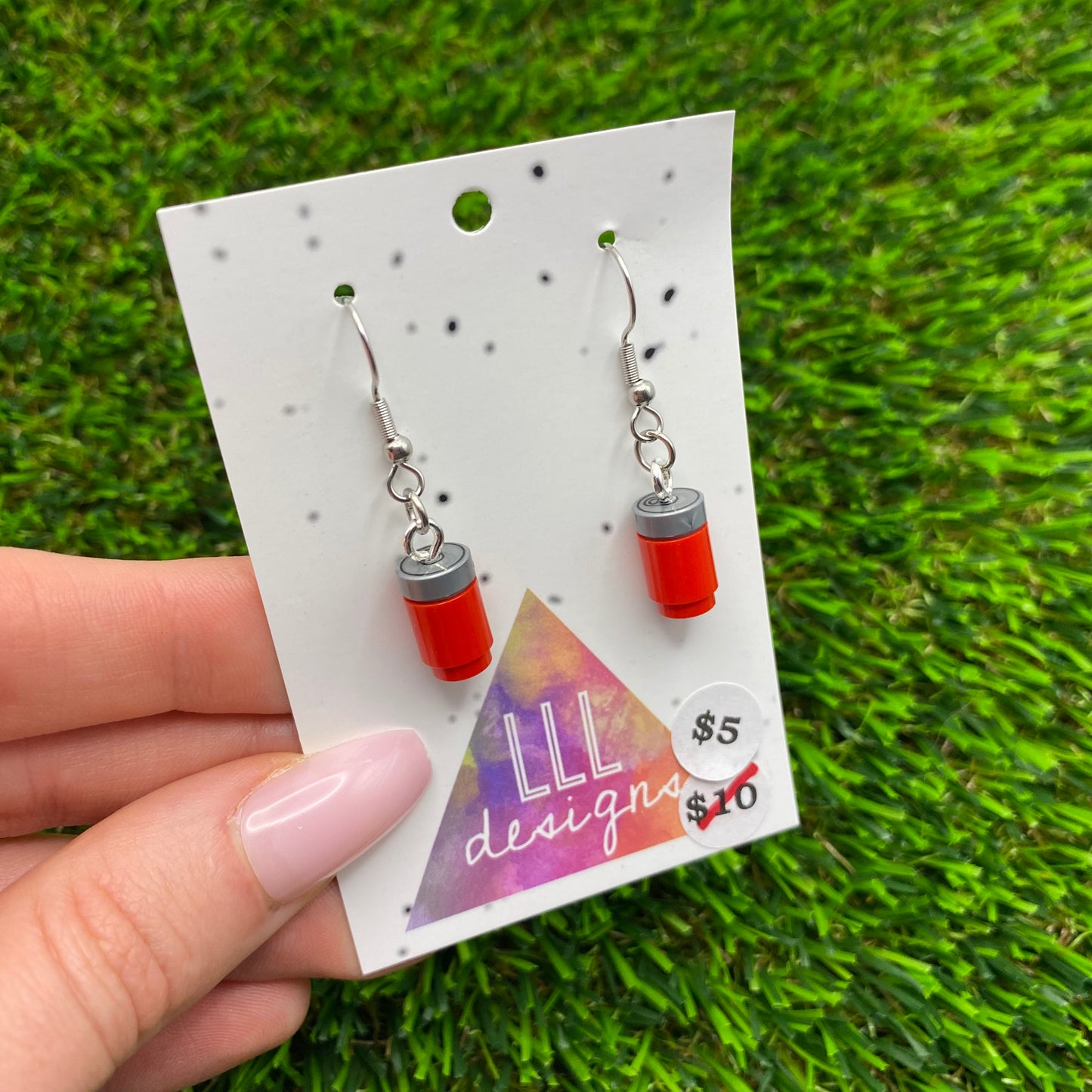 Soda Can/ Soft Drink Can Brick Hook Earrings - Red - Super Lightweight!