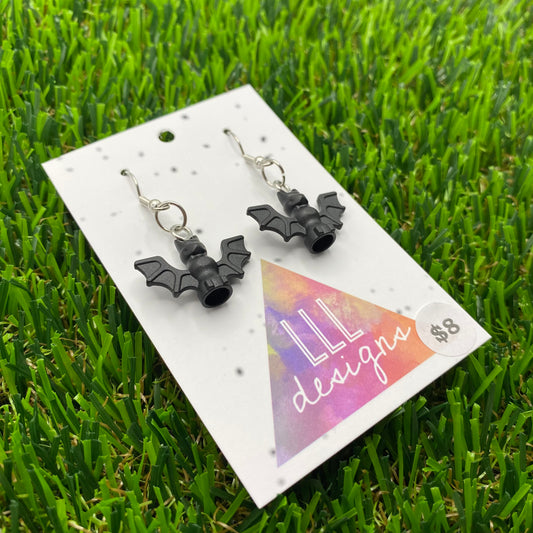 Spooky Bat Brick Animal Hook Earrings - Super Lightweight!