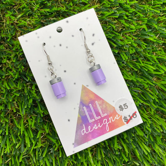 Soda Can/ Soft Drink Can Brick Hook Earrings - Lilac - Super Lightweight!