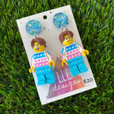 Crazy Cat Man Brick Character - Featuring Blue Shatter Tops!