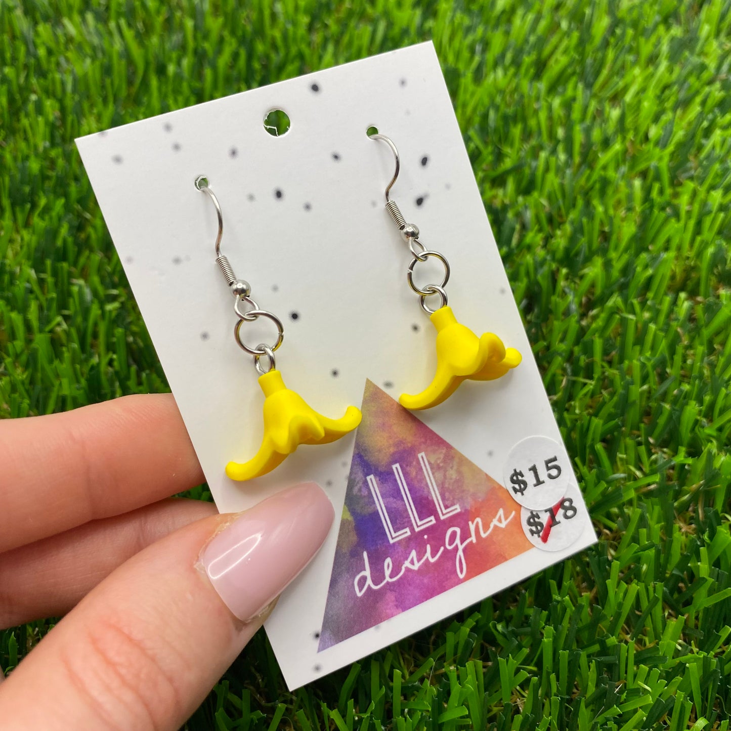 Banana Brick Style Hook Earrings - Super Lightweight!