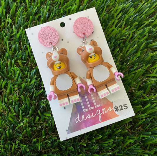 Hamster/Guinea Pig Costume Brick Character - Featuring Pink Glitter Acrylic Tops!