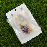 Brick Character Purple Evil Queen Dangle Earrings with Accessories - Featuring Purple Mirror Tops!