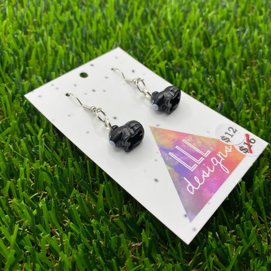 Black Hamster/ Guinea Pig Brick Animal Hook Earrings - Super Lightweight!