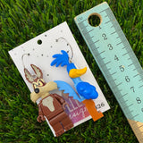 Brick Character Street Bird and Wild Desert Dog Earrings - Featuring Surgical Stainless Steel Silver Hoops!