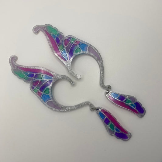 Ear Wings - Whimsical Creations Resin Fantasy Ear Cuffs - Dahlia