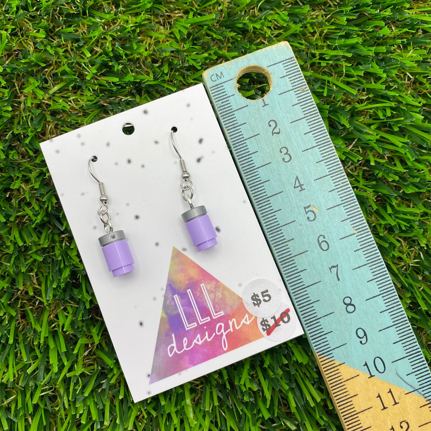 Soda Can/ Soft Drink Can Brick Hook Earrings - Lilac - Super Lightweight!