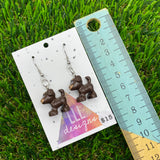 Brown Puppy Brick Animal Hook Earrings!