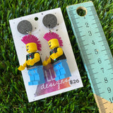 Punk Guy Brick Character With Mohawk - Featuring Black Glitter Tops!