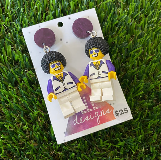 Purple Disco Stud Brick Character - Featuring Marbled Purple Acrylic Tops!