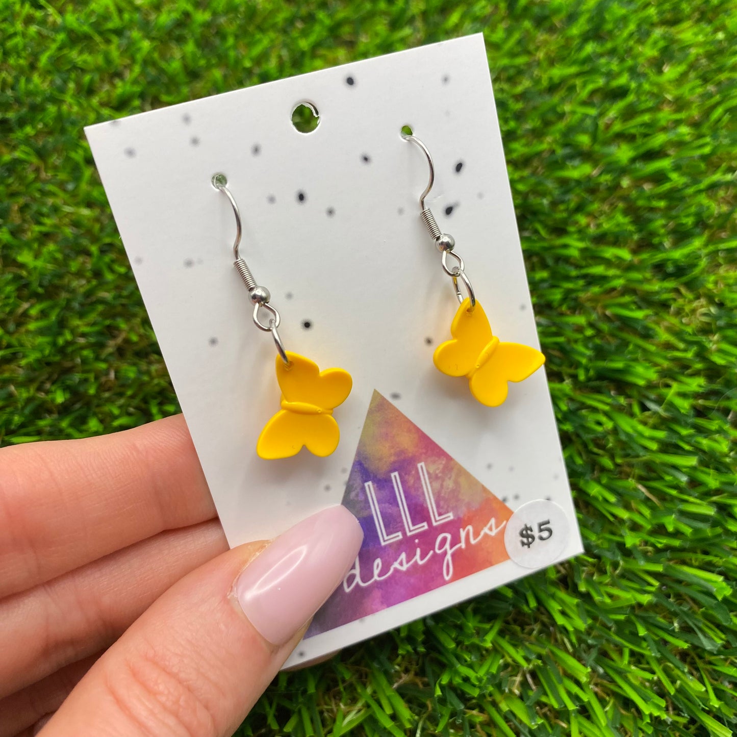 Butterfly Brick Hook Earrings - Orange - Super Lightweight!