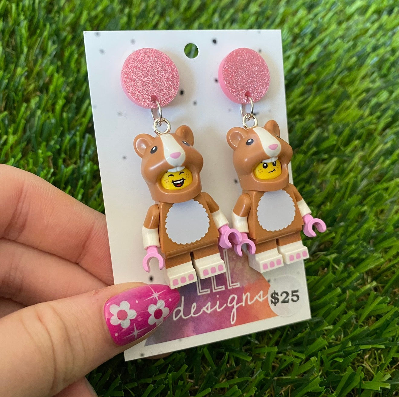Hamster/Guinea Pig Costume Brick Character - Featuring Pink Glitter Acrylic Tops!