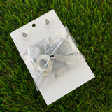 Brick Character Black and White Mouse Couple Dangle Earrings with Accessories - Featuring Black Glitter Heart Shaped Tops!