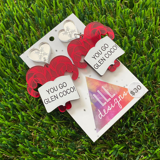 You Go Glen CoCo! Christmas Statement Dangle Earrings.