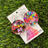 Rainbow Pride Queer AF Dangle Earrings Featuring Glittery Silver Star Top - Part of our AF Range!